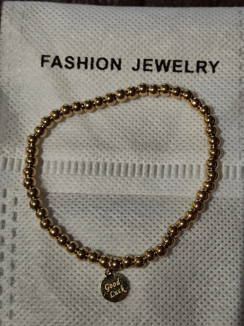 Fashion Jewelry Gold Beaded Bracelet with Girl, Boy & LOVE Charms